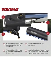 Yakima RoadShower Large 10 Gallon Portable Pressurized Water Storage, Black