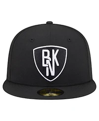 New Era Men's Black Brooklyn Nets Deceptor 59FIFTY Fitted Hat
