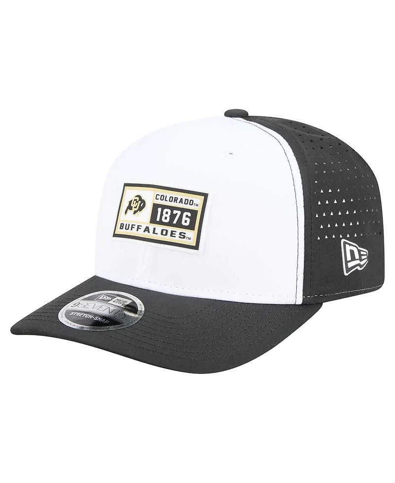 New Era Men's White/Black Colorado Buffaloes Perforated Patched 9SEVENTY Adjustable Hat