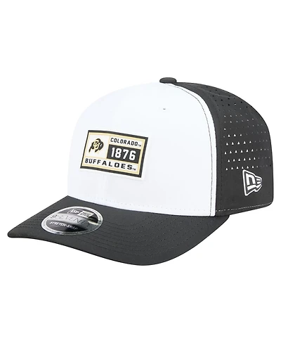 New Era Men's White/Black Colorado Buffaloes Perforated Patched 9SEVENTY Adjustable Hat