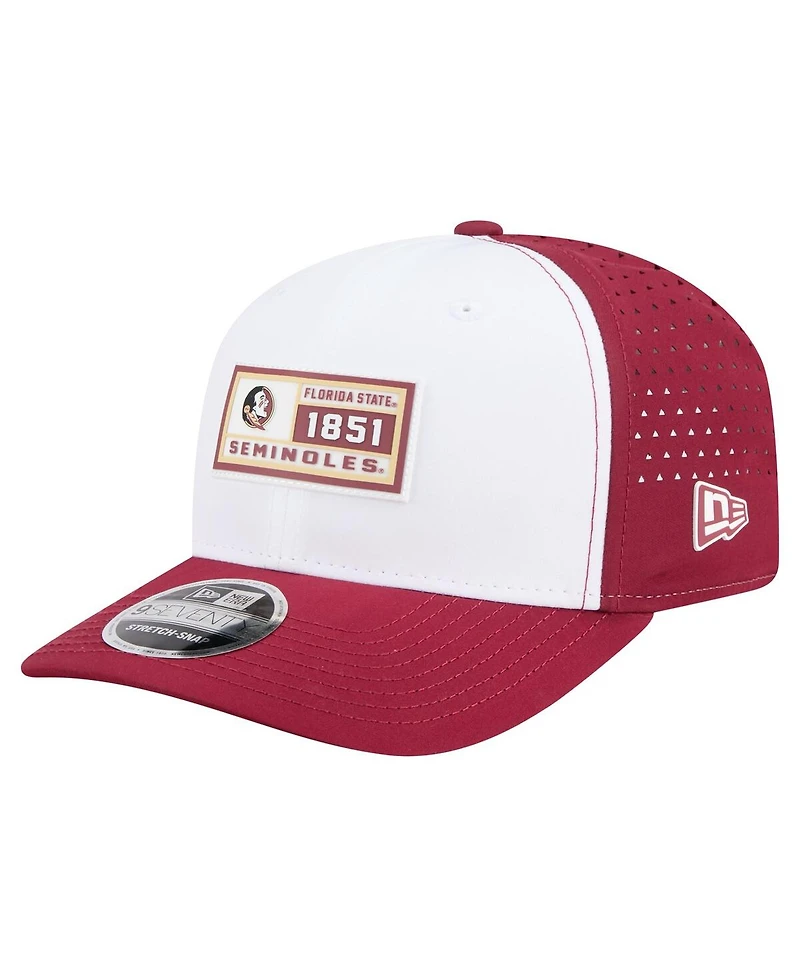 New Era Men's White/Garnet Florida State Seminoles Perforated Patched 9SEVENTY Adjustable Hat