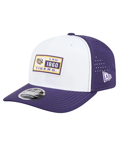 New Era Men's White/Purple Lsu Tigers Perforated Patched 9SEVENTY Adjustable Hat