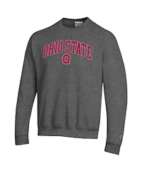 Champion Men's Heather Charcoal Ohio State Buckeyes Arch Over Logo Pullover Sweatshirt