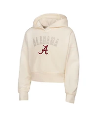 Outerstuff Big Girls Cream Alabama Crimson Tide Oversized Blitz Cropped Pullover Hoodie