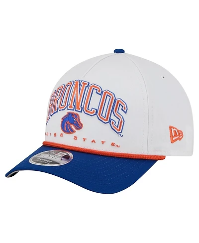 New Era Men's White/Royal Boise State Broncos Arch Two-Tone Rope 9FORTY A-Frame M-Crown Adjustable Hat