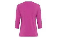 Olsen 100% Cotton Placement Print T-Shirt