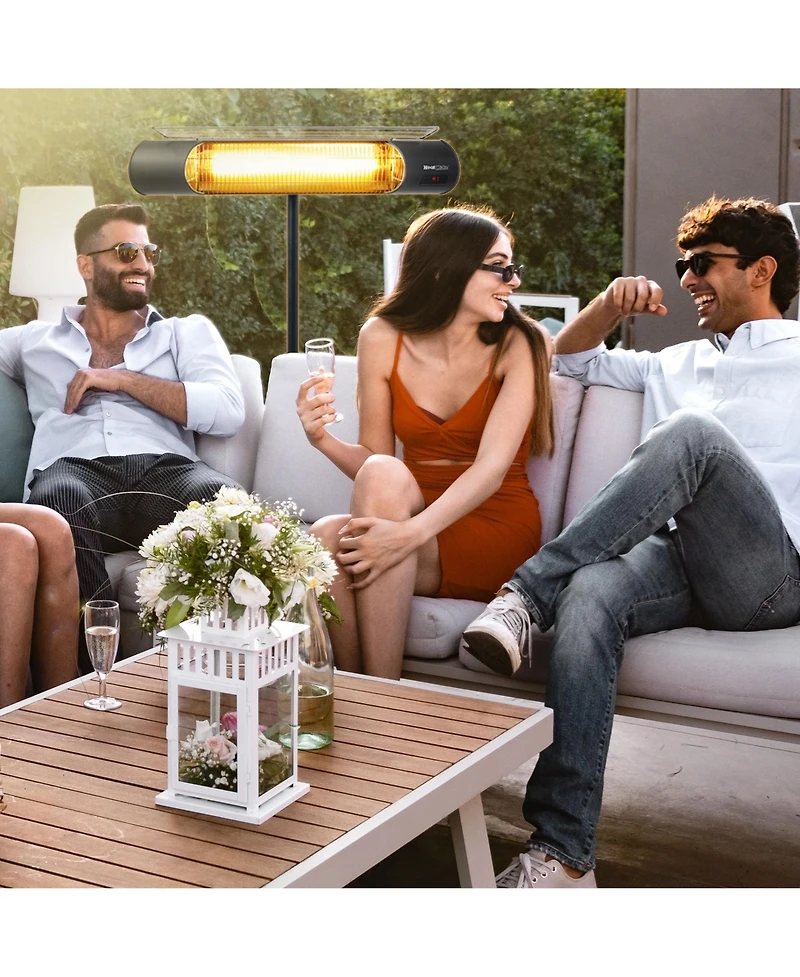 Sengoku HeatMate Weatherproof Graphite Patio Heater with Stand and Remote
