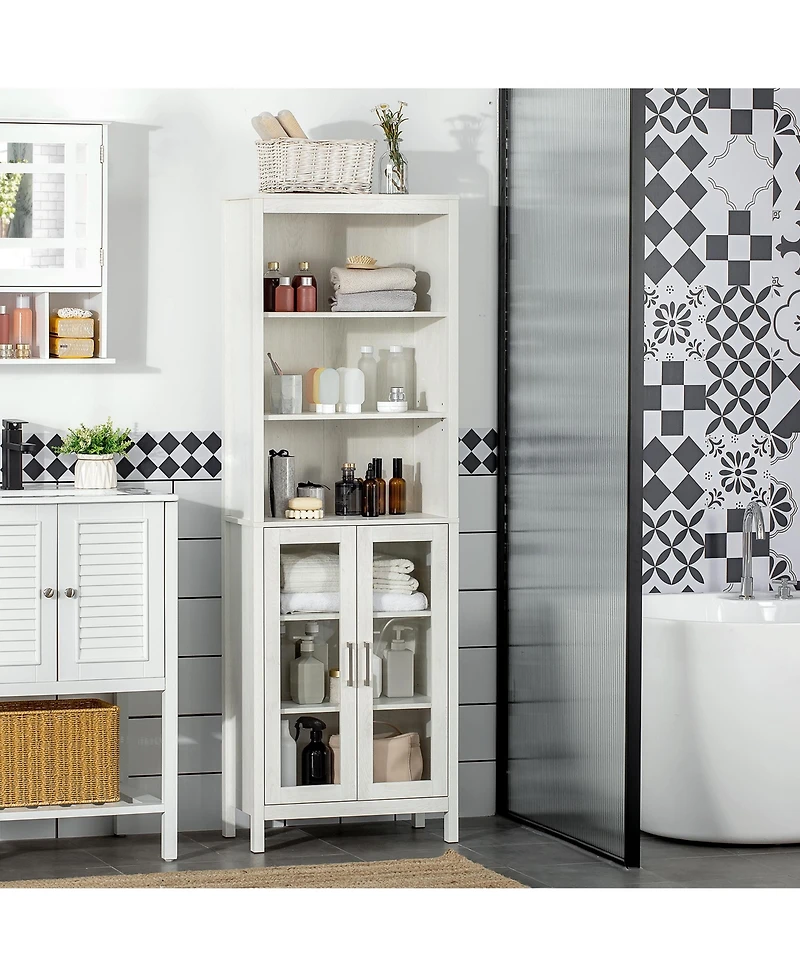 Slickblue Wall-Mounted Bathroom Cabinet with Waterproof Coating and Storage Shelves