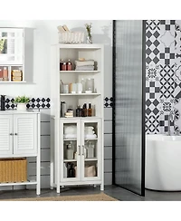 Slickblue Wall-Mounted Bathroom Cabinet with Waterproof Coating and Storage Shelves