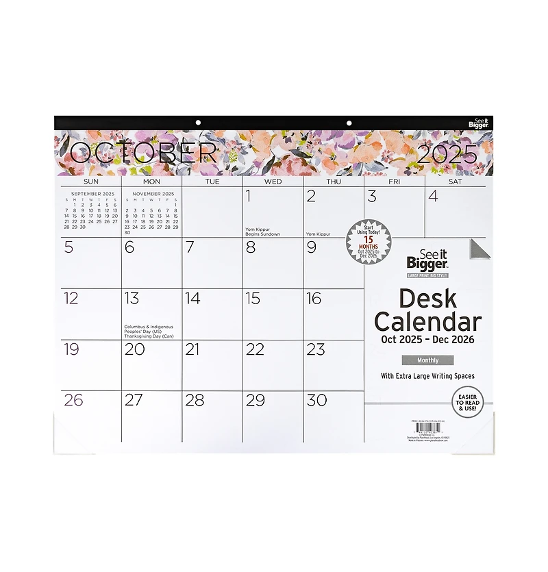 See It Bigger Desk Pad Calendar 17x22"