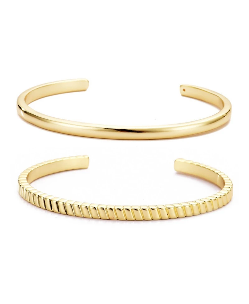 Adornia Gold Cuffs Bracelet Set