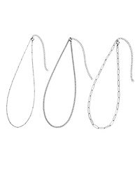 Adornia Tarnish Resistant Silver Chain Necklace Set