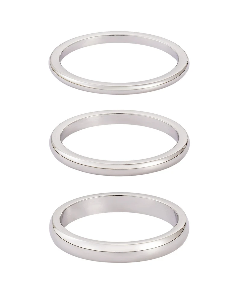 Adornia Tarnish Resistant Silver Stacking Band Set