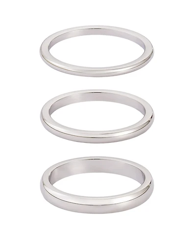 Adornia Tarnish Resistant Silver Stacking Band Set