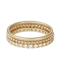 Adornia Gold Cz 3-Band Eternity Band Set