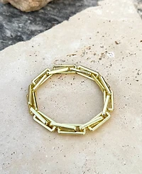 Adornia Gold Rectangle Paperclip Chain Bracelet
