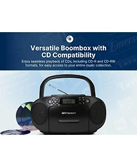 Emerson Epb-3003 Portable Cd / Cassette Player with Am/Fm Radio, Programmable Memory, Dual Stereo Speakers - Black