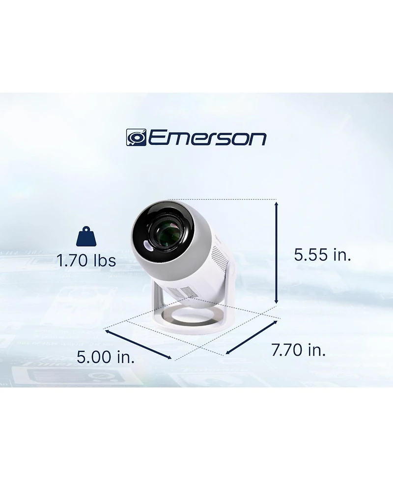 Emerson Evp-3003 1080p Hd 150" Home Theater WiFi & Bluetooth Lcd Projector