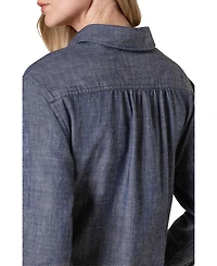 Celtic & Co. Women's Chambray Long Sleeve Knee Length Dress
