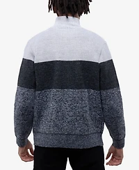 Cultura Men's Full Zip Mock Neck Sweater With Fleece Lining