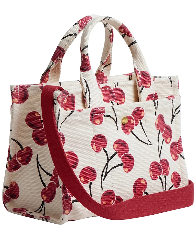 Coach Boxed Small Cherry Printed Canvas Cargo Tote Bag