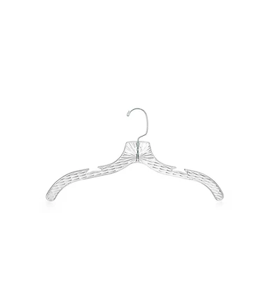 SereneLife 12 Pcs. Clear Plastic Hangers – Non-Slip, Crystal-Cut, Durable & Space-Saving Invisible Hangers for Suits & Clothing (Transparent)