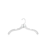 SereneLife 12 Pcs. Clear Plastic Hangers – Non-Slip, Crystal-Cut, Durable & Space-Saving Invisible Hangers for Suits & Clothing (Transparent)