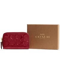 Coach Boxed Small Patent Leather Essential Small Zip Around Card Case