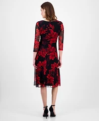 Connected Women's Printed Mesh A-Line Dress