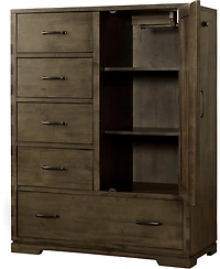 Westwood Design Dovetail Contemporary Wood Chifferobe in Graphite Gray