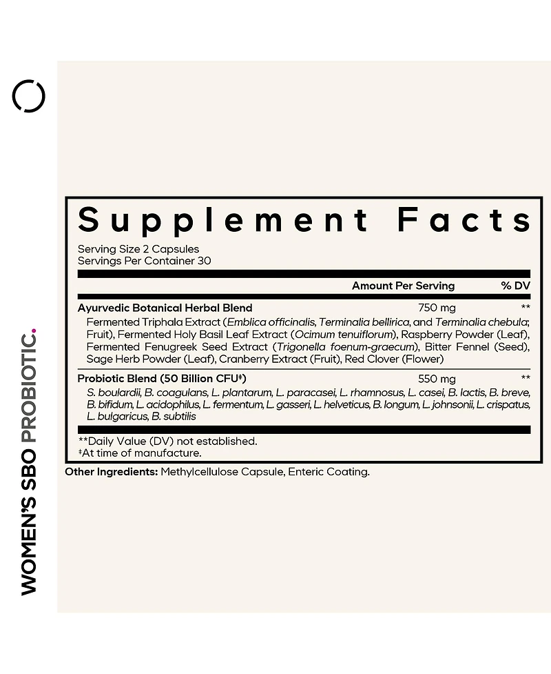 Codeage Women's Probiotics Supplement - 50 Billion CFUs - Sbo Probiotics & Prebiotics - Cranberries - Feminine Health