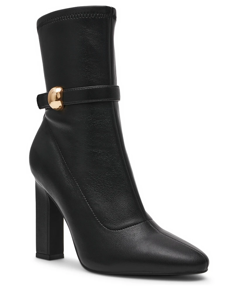 Steve Madden Women's Aroma-b Studded High-Heel Dress Booties
