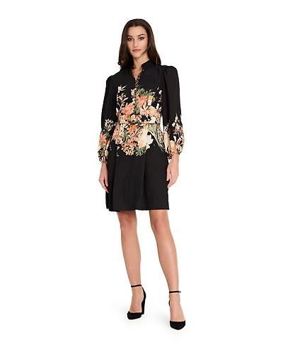 Tahari Asl Women's Long Sleeve Printed Dress