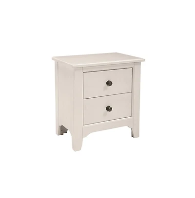 Westwood Design Taylor 2-Drawer Farmhouse Wood Nightstand in Sea Shell White