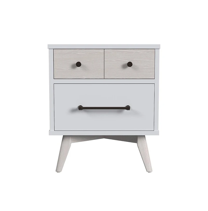 Westwood Design Rowan 2-Drawer Modern Wood Nightstand in Ash Linen White