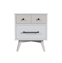 Westwood Design Rowan 2-Drawer Modern Wood Nightstand in Ash Linen White
