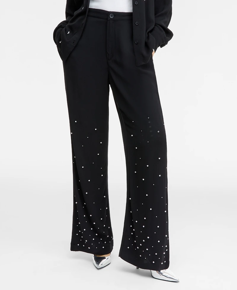 I.n.c. International Concepts Women's High-Rise Embellished Pants, Macy's Exclusive