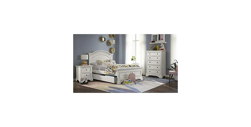 Westwood Design Olivia Traditional Wood Complete Full Bed in Brushed White