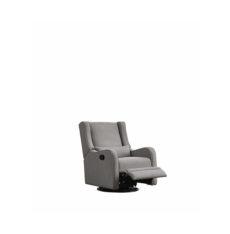 Westwood Design Elsa Fabric Manual Swivel Glider and Recliner in Harbor Gray