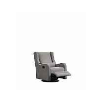 Westwood Design Elsa Fabric Manual Swivel Glider and Recliner in Harbor Gray