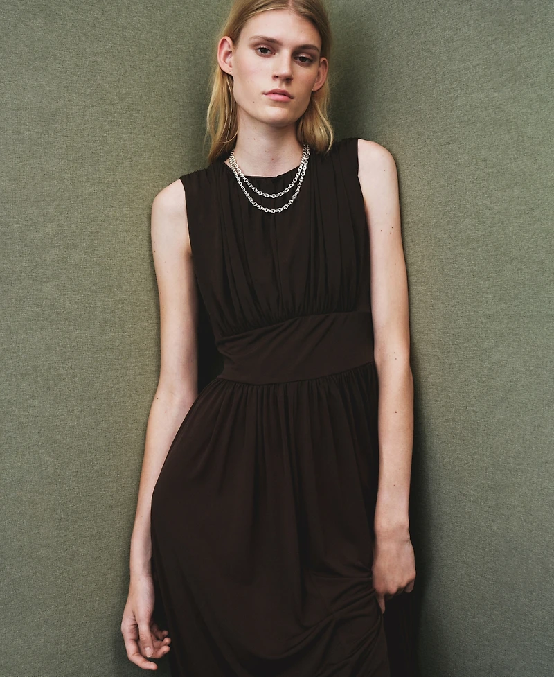 Mango Women's Ruched Long Dress