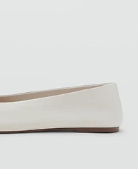 Mango Women's Leather Ballet Flats