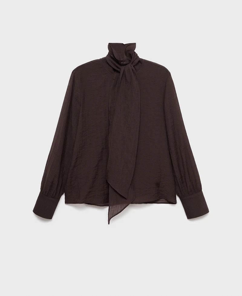 Mango Women's Foulard Detail Textured Blouse
