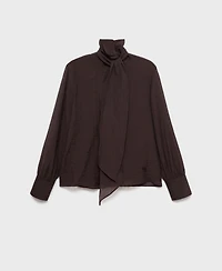 Mango Women's Foulard Detail Textured Blouse