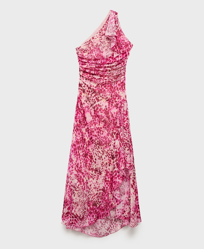 Mango Women's Asymmetrical Animal-Print Dress