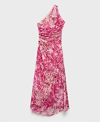 Mango Women's Asymmetrical Animal-Print Dress