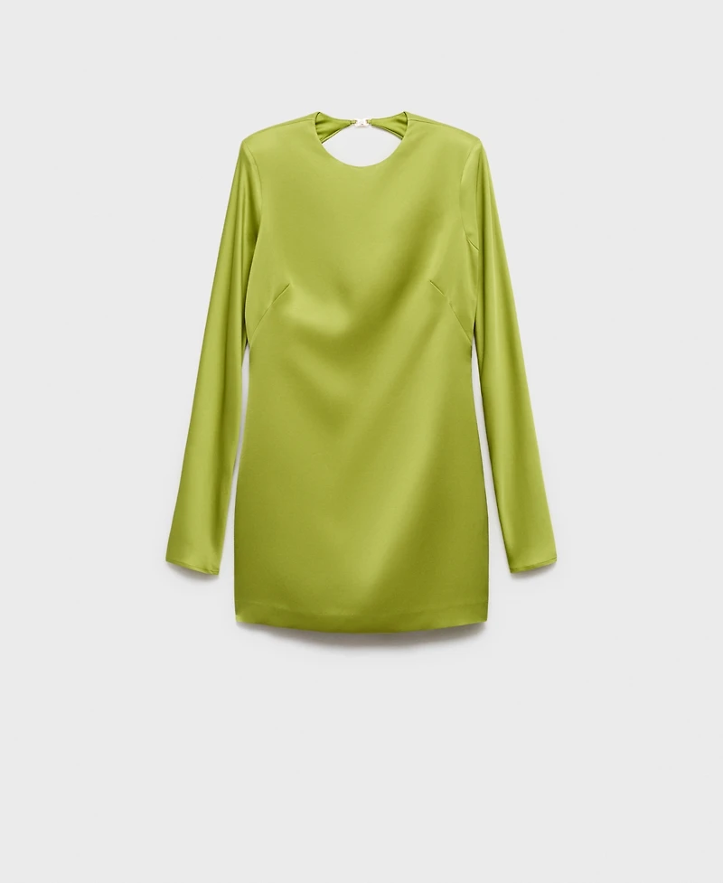Mango Women's Open-Back Satin-Effect Dress