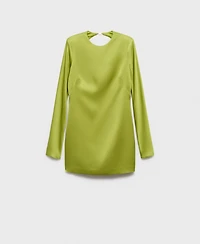 Mango Women's Open-Back Satin-Effect Dress