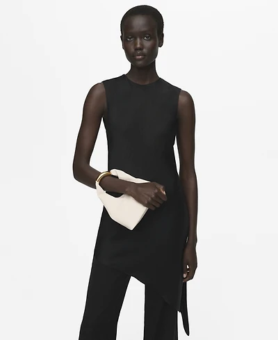 Mango Women's Asymmetrical Satin Top