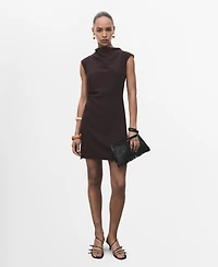 Mango Women's Draped Collar Short Dress